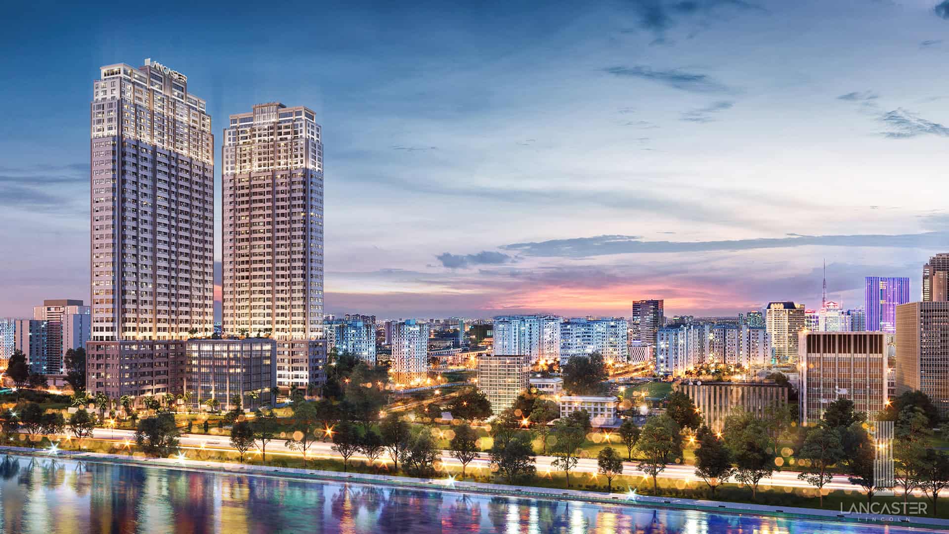 Phối cảnh chính kiến trúc căn hộ cao cấp Lancaster Lincoln