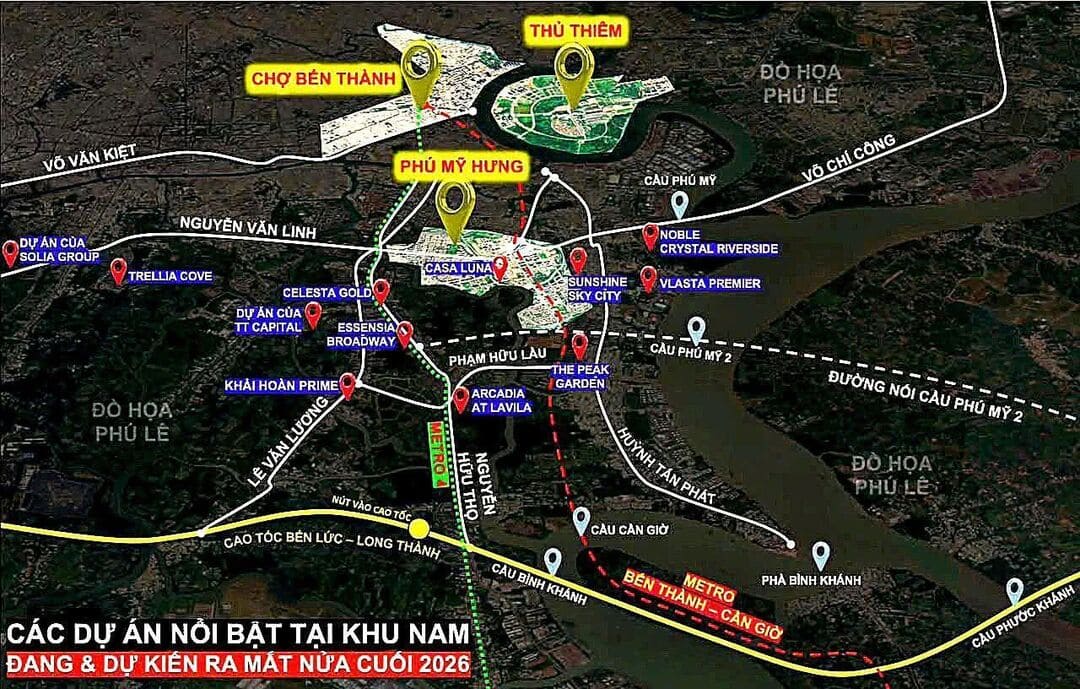 Phối cảnh hạ tầng khu Nam Sài Gòn và dự án Arcadia at Lavila