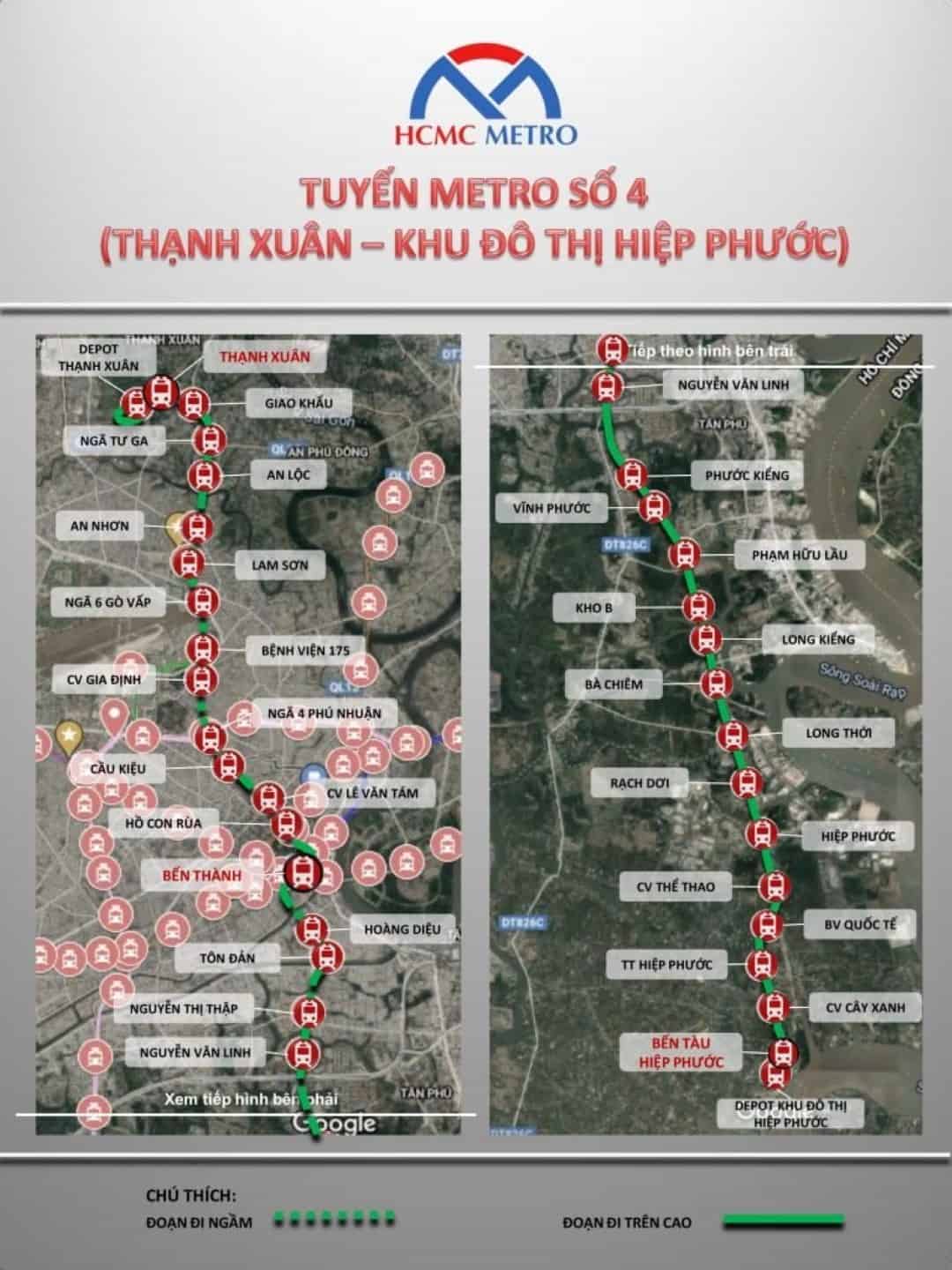 Thông tin quy hoạch và lộ trình tuyến Metro số 4 tại TP.HCM