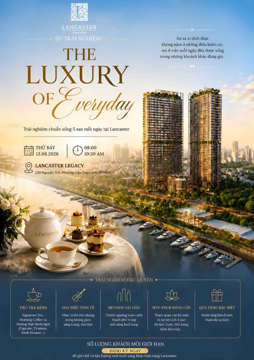 Thư mời trải nghiệm sự kiện The Luxury of Everyday tại Lancaster Lincoln
