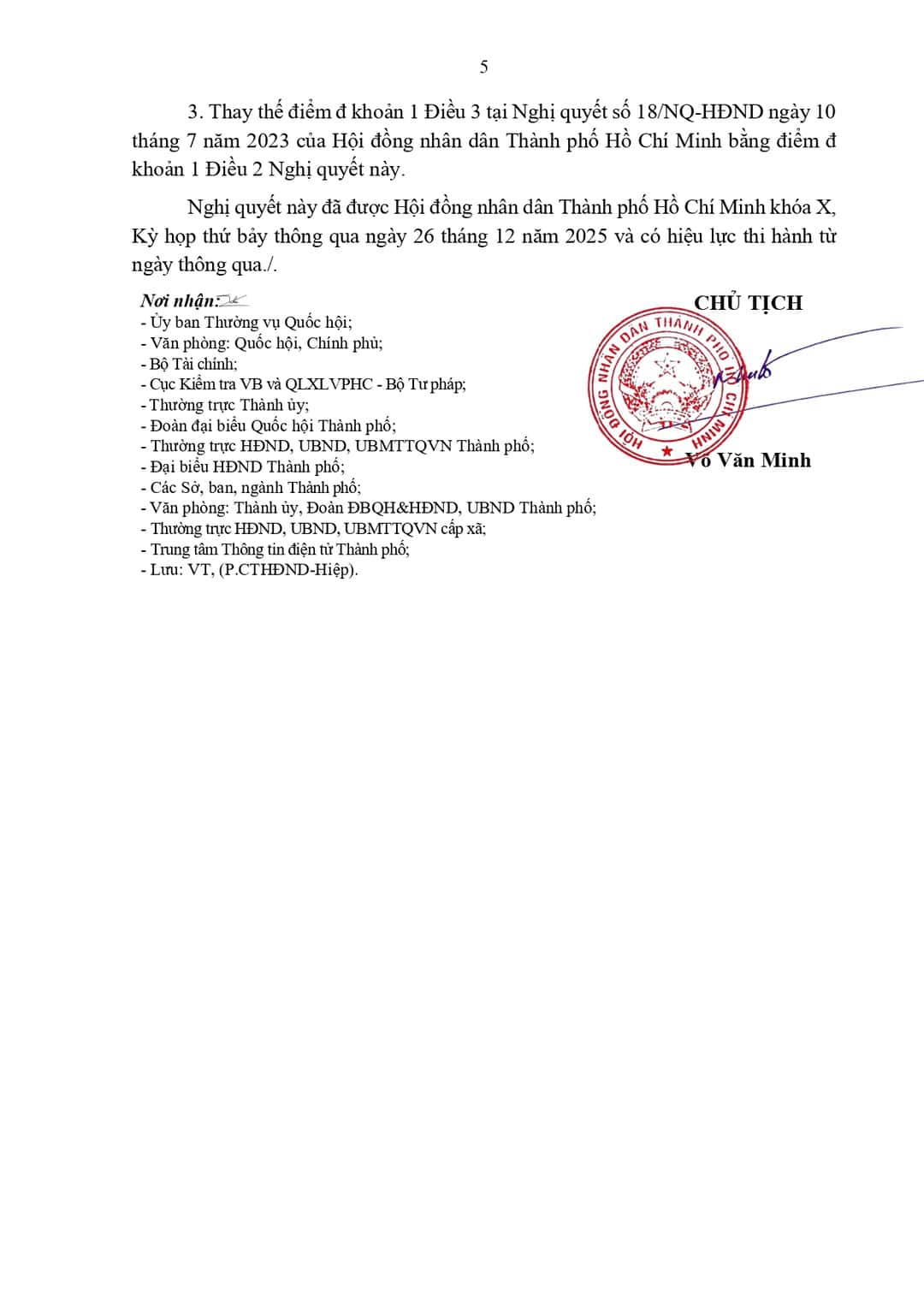 Văn bản ký duyệt ban hành Nghị quyết số 260/2025/QH15