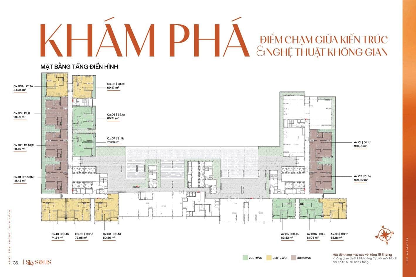 Layout thiết kế căn hộ thông minh đón sáng tự nhiên tại Sky Solis