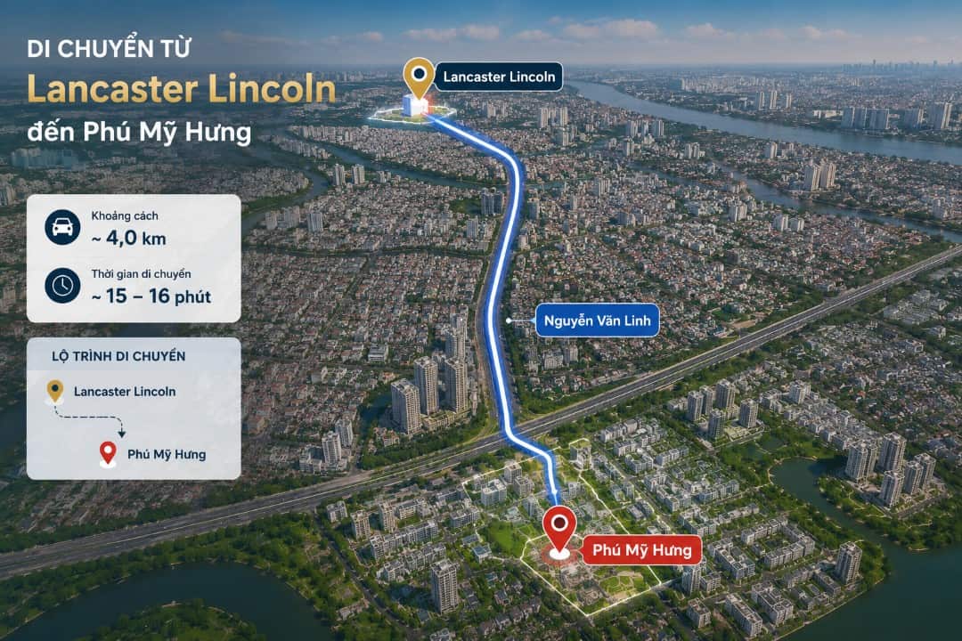 Di chuyển từ Lancaster Lincoln sang khu đô thị Phú Mỹ Hưng mất bao lâu?