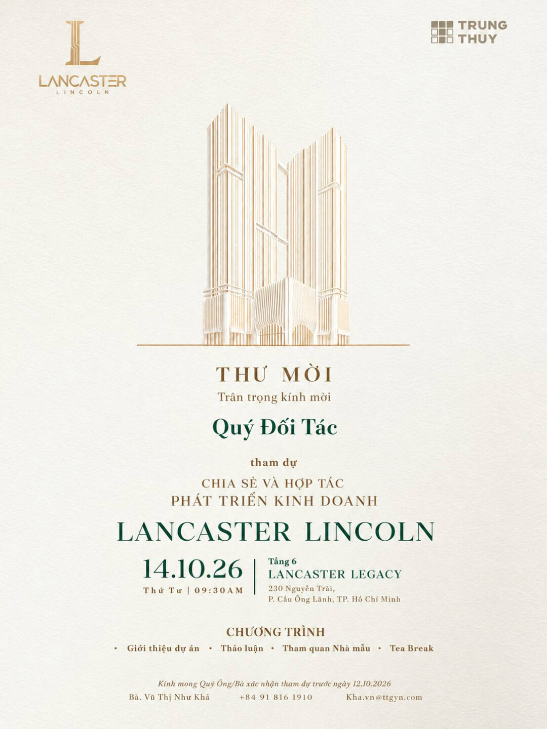 Thư Mời Quý Đối Tác Tham Dự Sự Kiện Lancaster Lincoln 14.10.2026